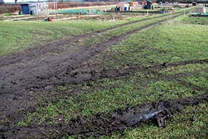 muddy car park
