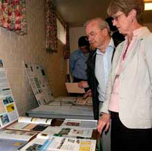 looking at the display board