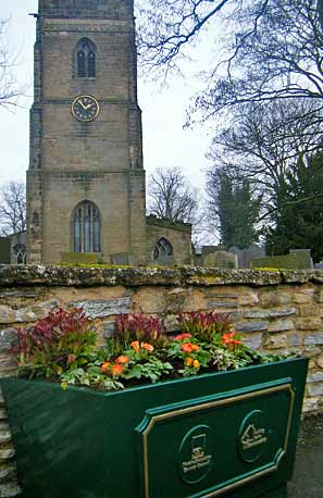 Planter in front of Church
