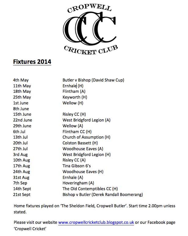 Cricket Fixtures