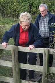 Pauline shows Bill how it is done