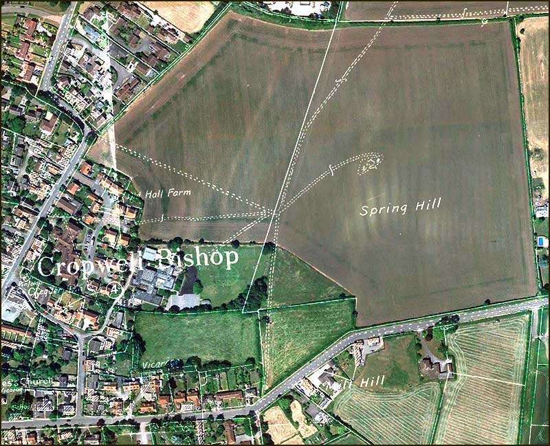 1930s map overlay on satellite image