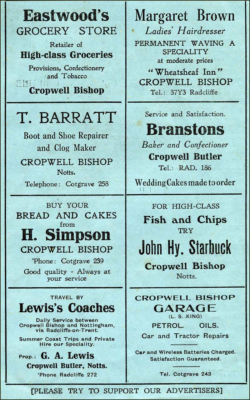 Village advertising in 1950