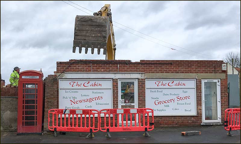 'The Cabin' being demolished