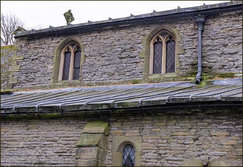 Comparing the walls of the nave and the tower