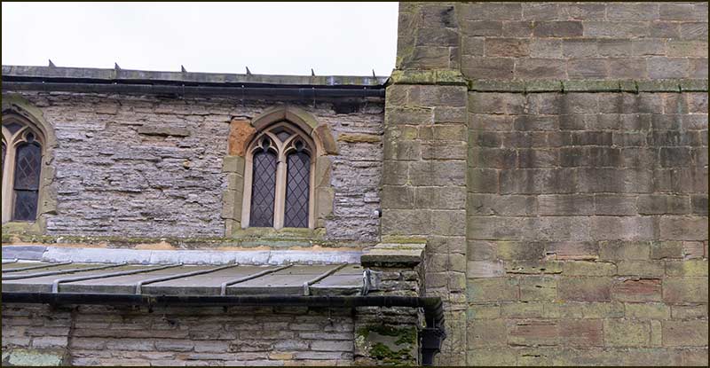 Comparing the walls of the nave and the tower