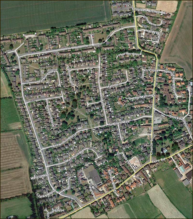 Cropwell Bishop Streets in 2020