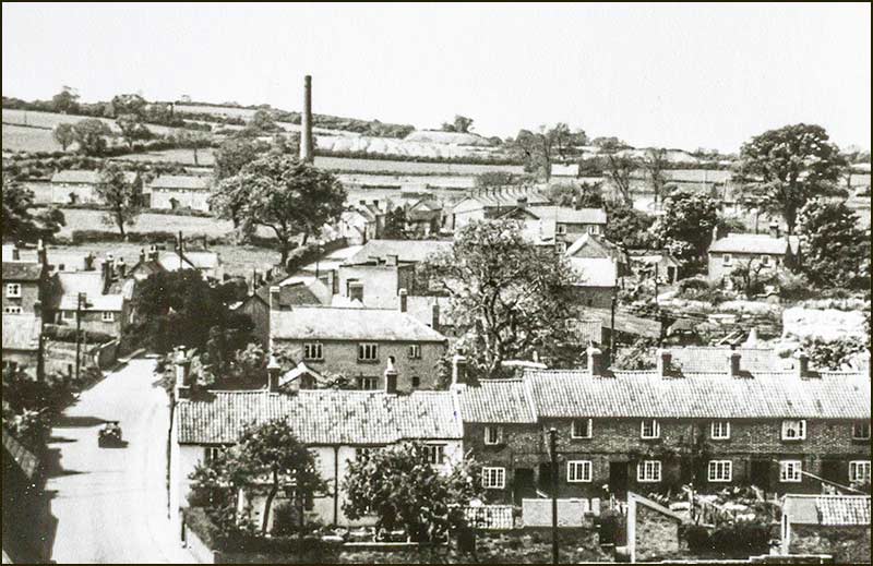 Clay tips from Heaselden's mine. Photo taken from the church tower in 1949