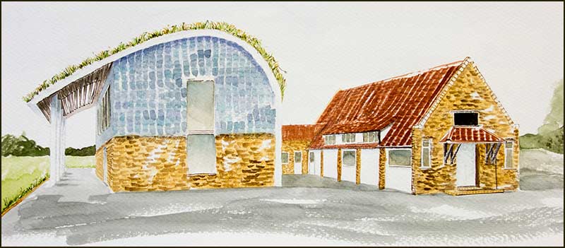 At the time this design was submitted, it was thought that the repair and refurbishment of the Hall might be a feasible option (2016)