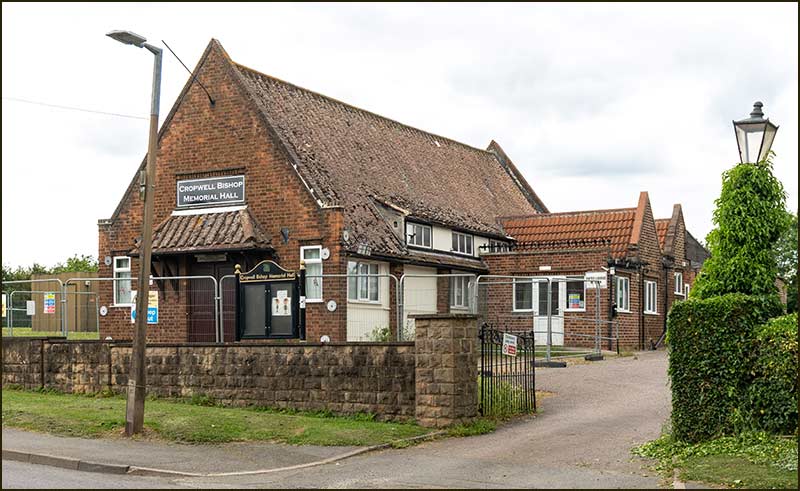 The Memorial Hall in June 2021: fenced off